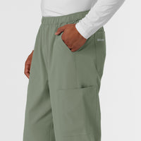 NURTUR Men's Straight Leg Cargo Scrub Pant Sage back detail