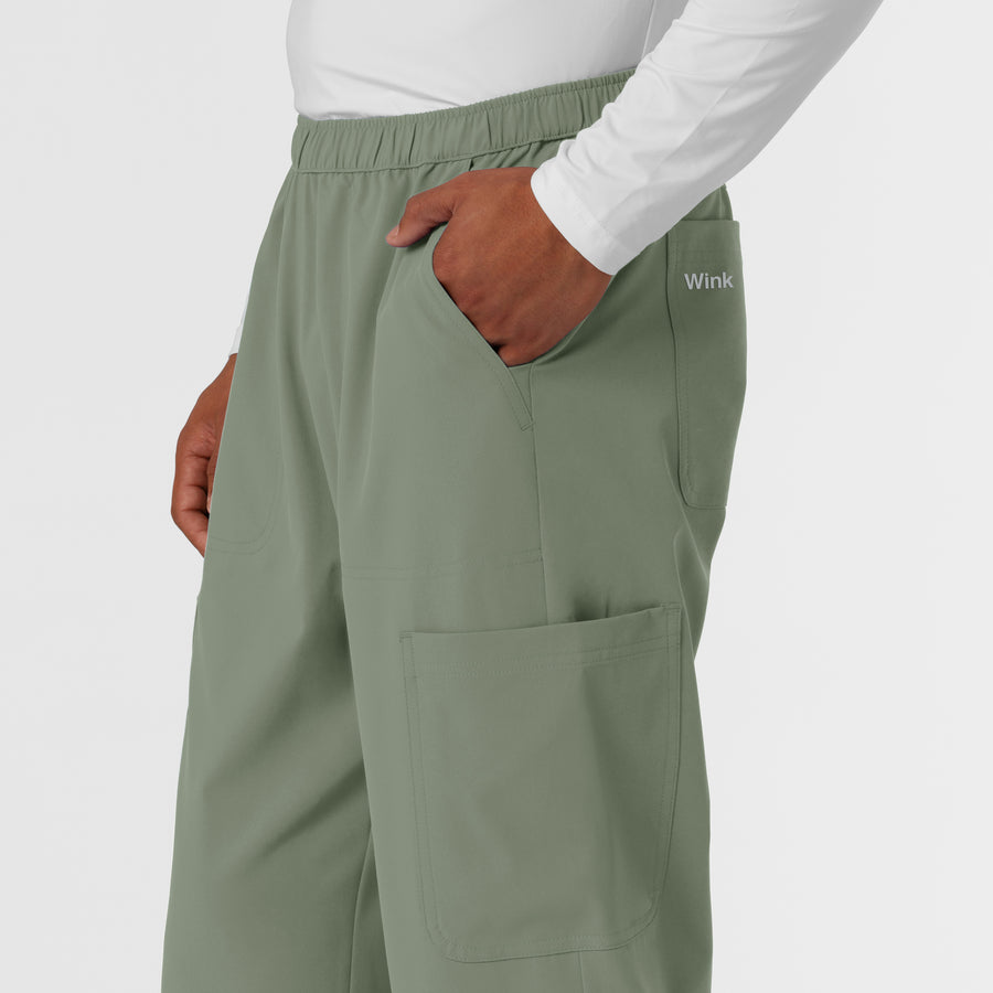 NURTUR Men's Straight Leg Cargo Scrub Pant Sage back detail