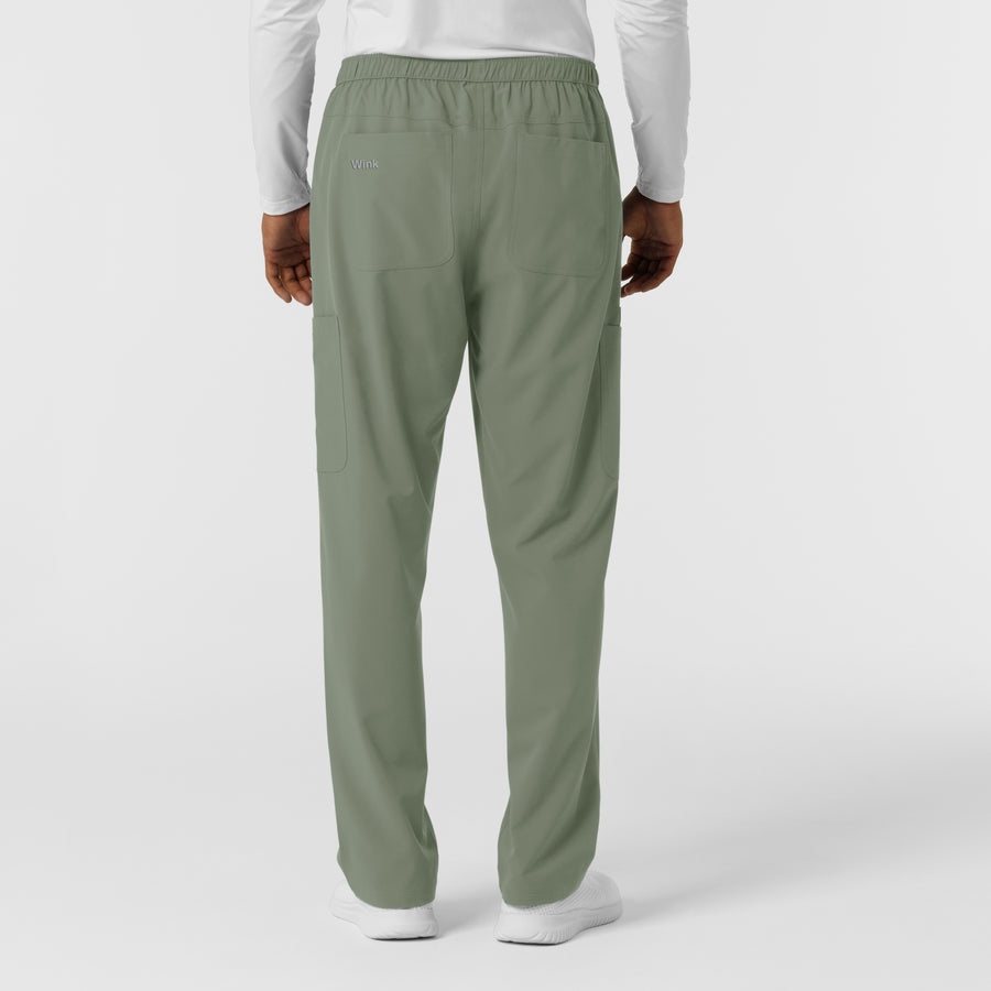NURTUR Men's Straight Leg Cargo Scrub Pant Sage back view
