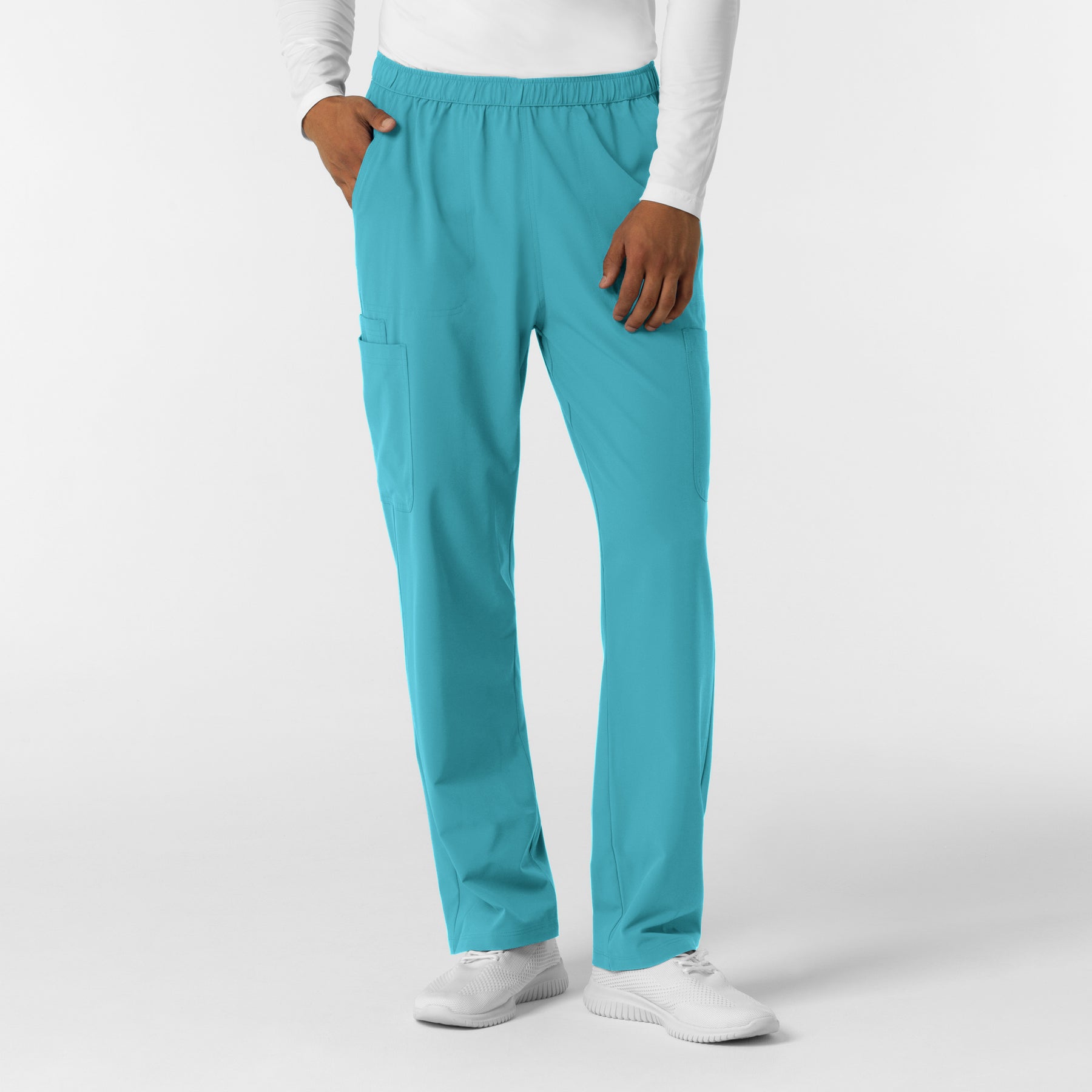 Nurtur Men's Straight Leg Cargo Scrub Pant - Teal Blue