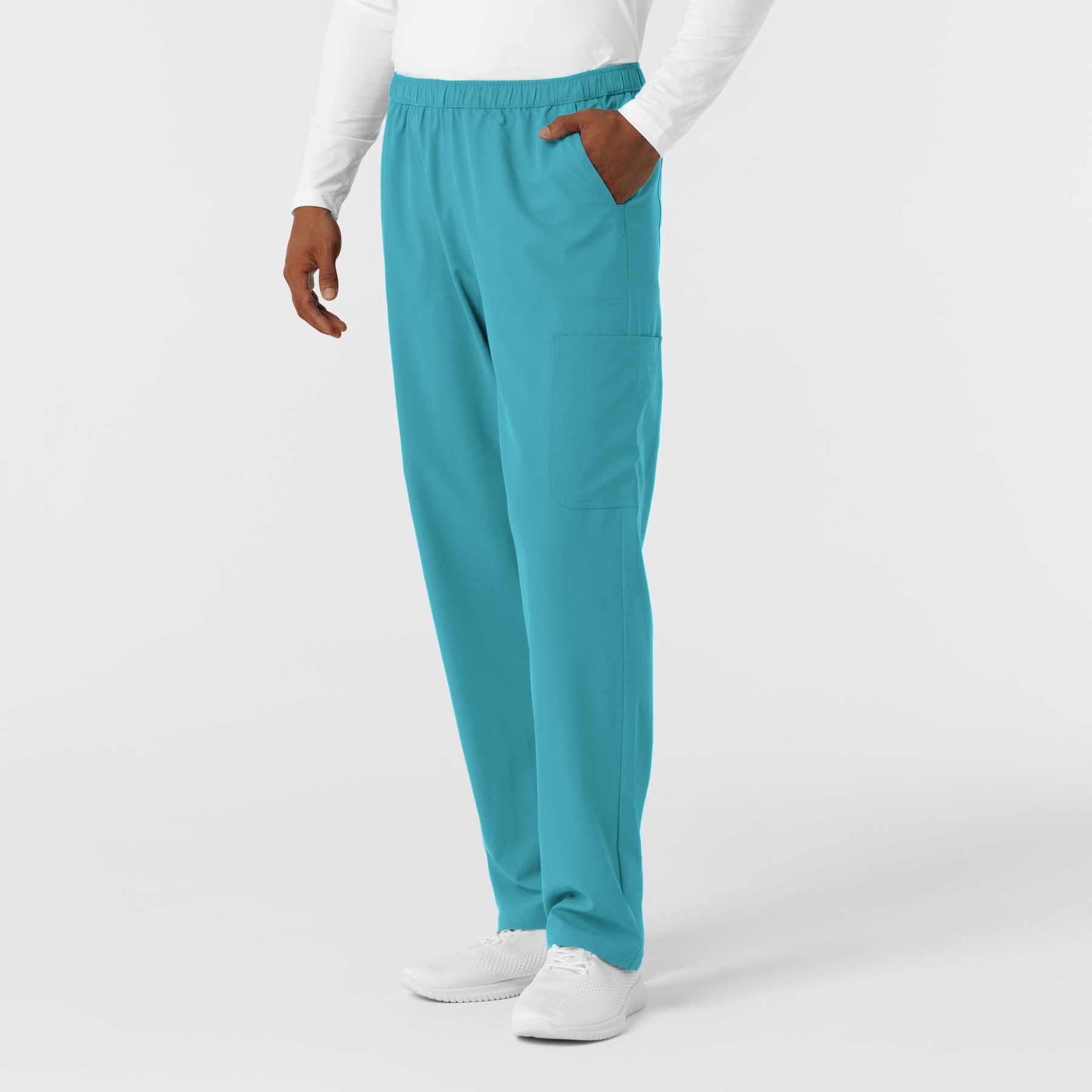 Nurtur Men's Straight Leg Cargo Scrub Pant - Teal Blue