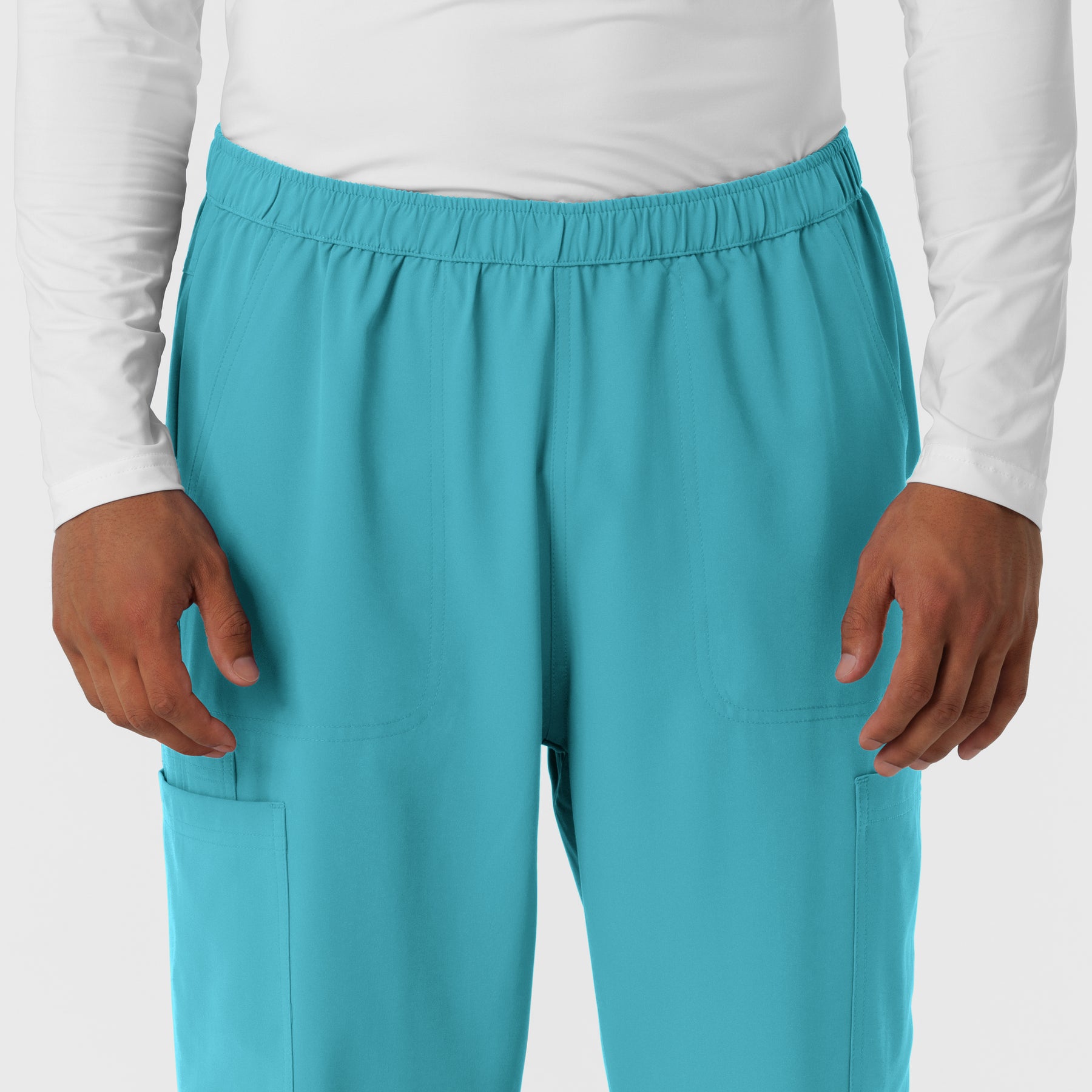 Nurtur Men's Straight Leg Cargo Scrub Pant - Teal Blue