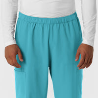 Nurtur Men's Straight Leg Cargo Scrub Pant - Teal Blue