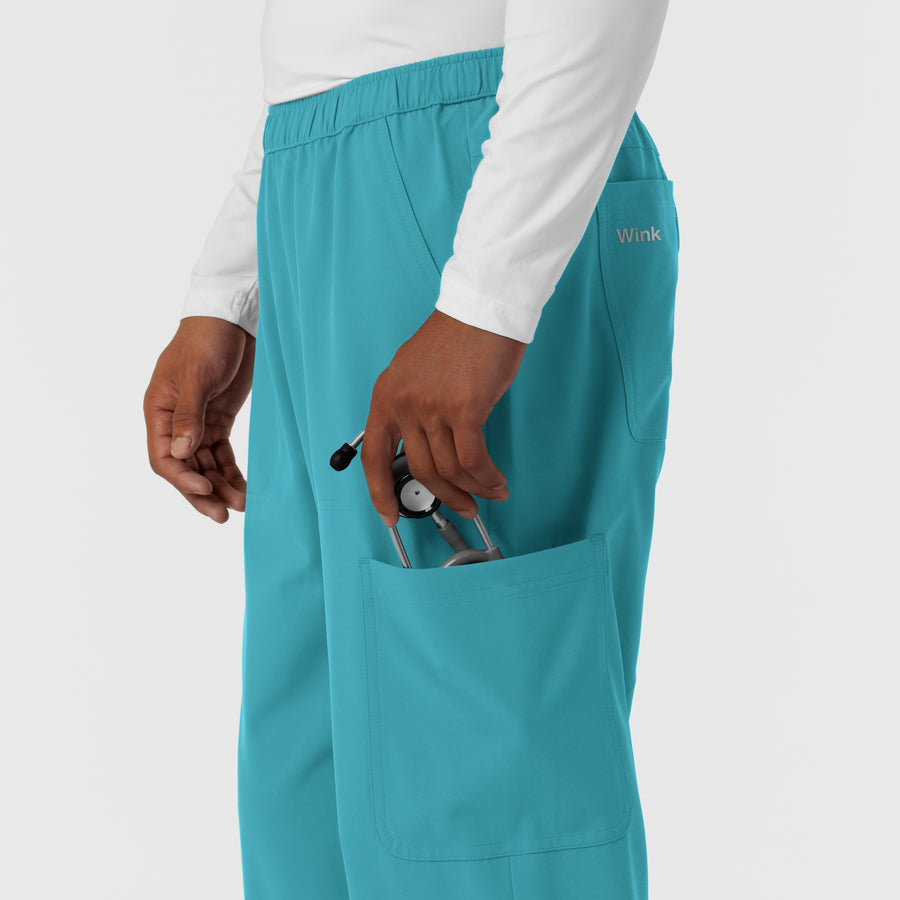 Nurtur Men's Straight Leg Cargo Scrub Pant - Teal Blue