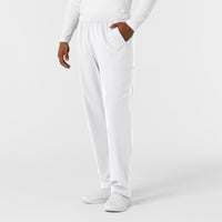 NURTUR Men's Straight Leg Cargo Scrub Pant White side view