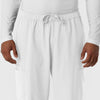 NURTUR Men's Straight Leg Cargo Scrub Pant White side detail 1