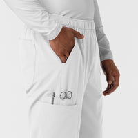 NURTUR Men's Straight Leg Cargo Scrub Pant White side detail 2