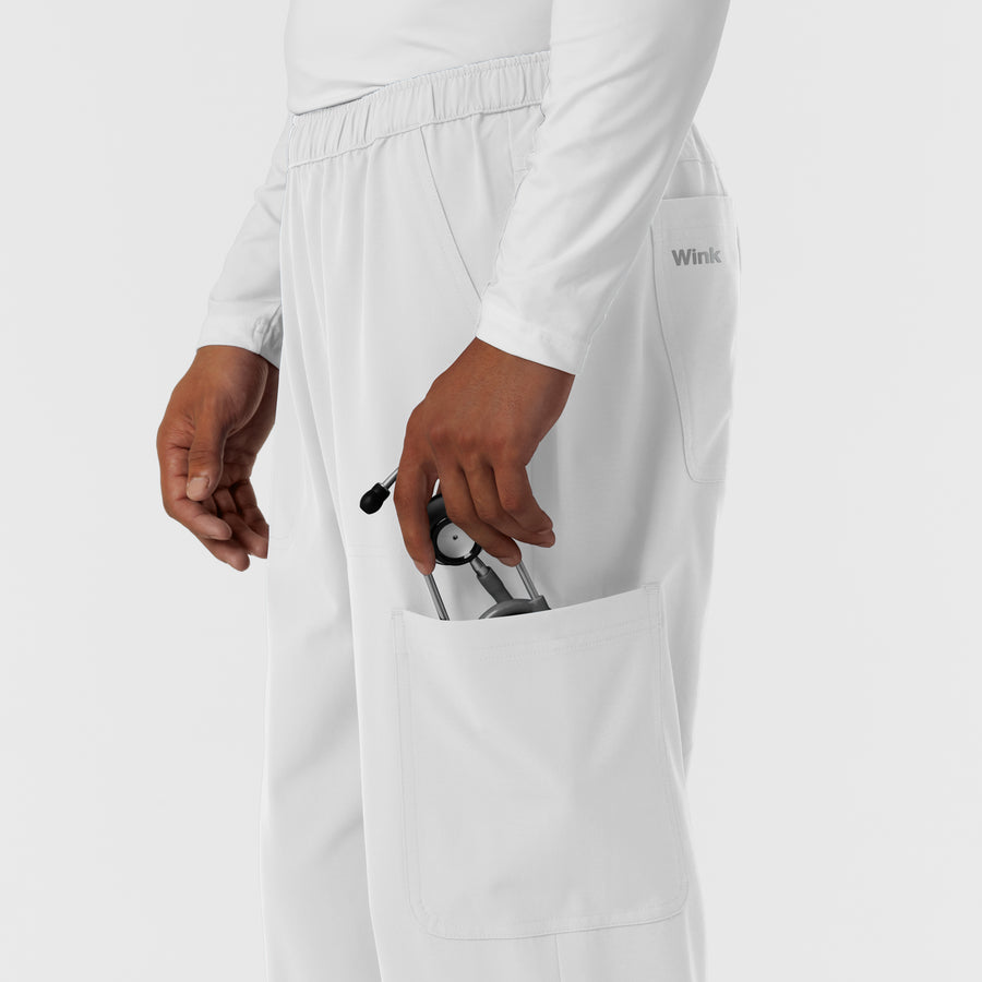 NURTUR Men's Straight Leg Cargo Scrub Pant - White