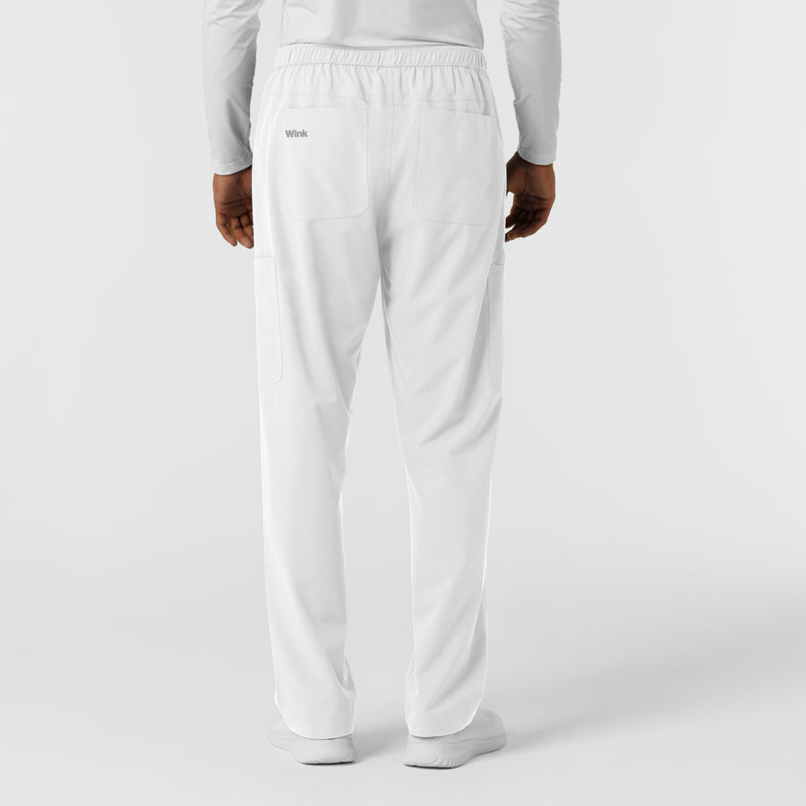 NURTUR Men's Straight Leg Cargo Scrub Pant White back view