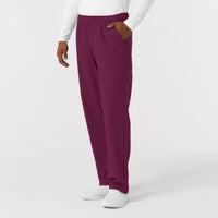 NURTUR Men's Straight Leg Cargo Scrub Pant Wine side view