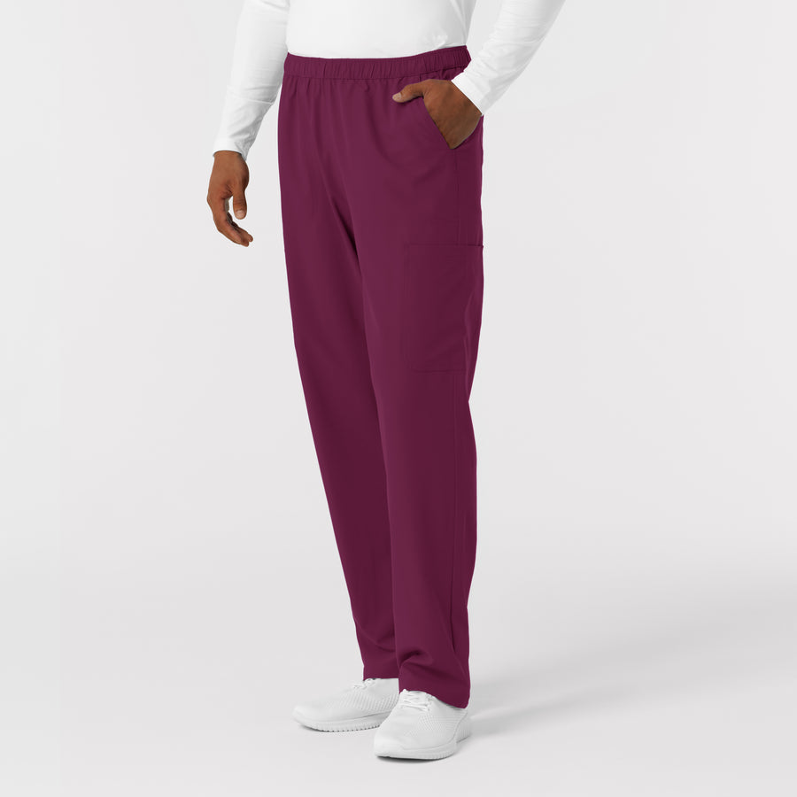 NURTUR Men's Straight Leg Cargo Scrub Pant Wine side view