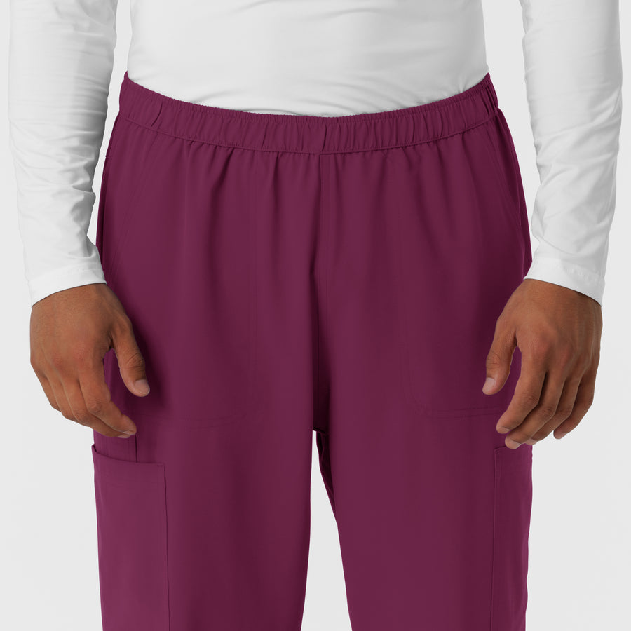NURTUR Men's Straight Leg Cargo Scrub Pant Wine front detail