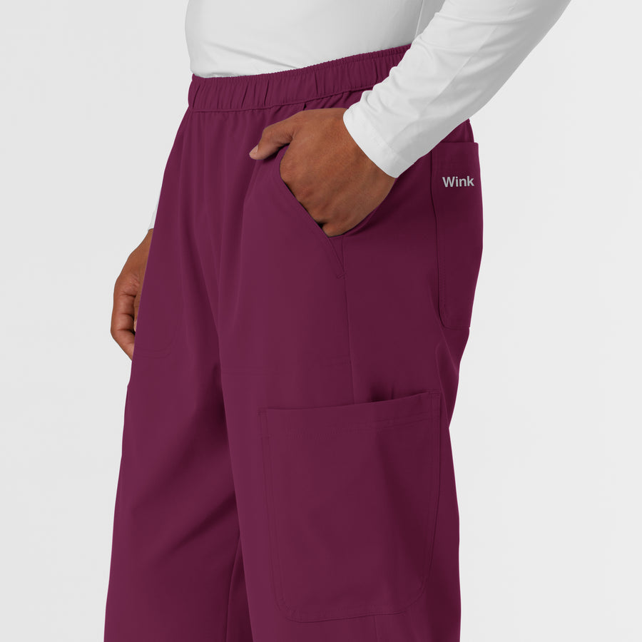 NURTUR Men's Straight Leg Cargo Scrub Pant Wine back detail