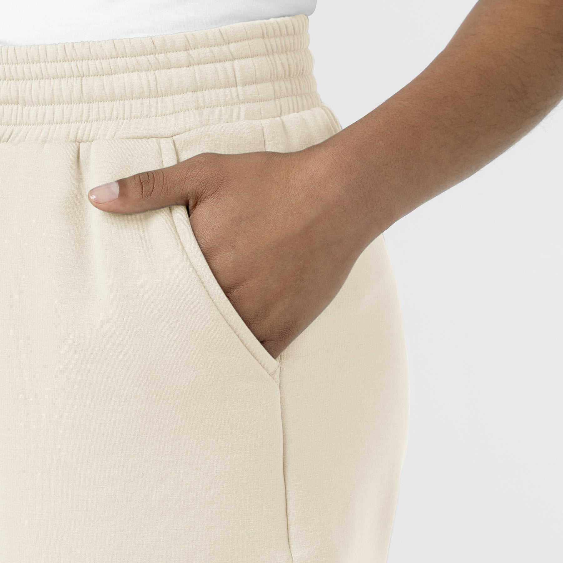 Unwind & Lounge Women's High Rise Shorts - Birch side pocket