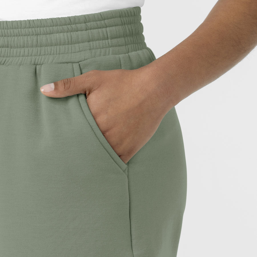 Unwind & Lounge Women's High Rise Shorts - Sage side pocket