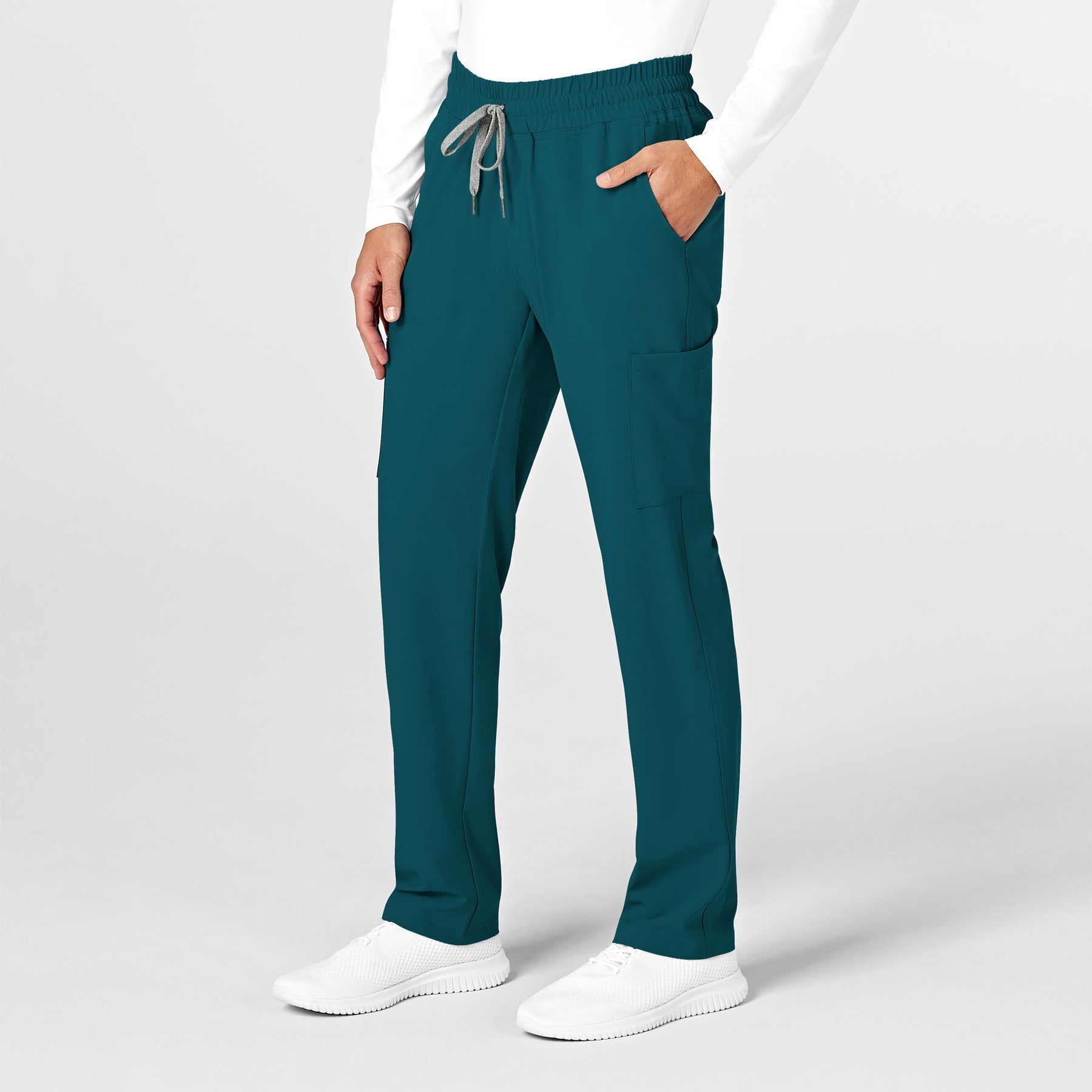 RENEW Men's Straight Slim Scrub Pant Caribbean Blue side view