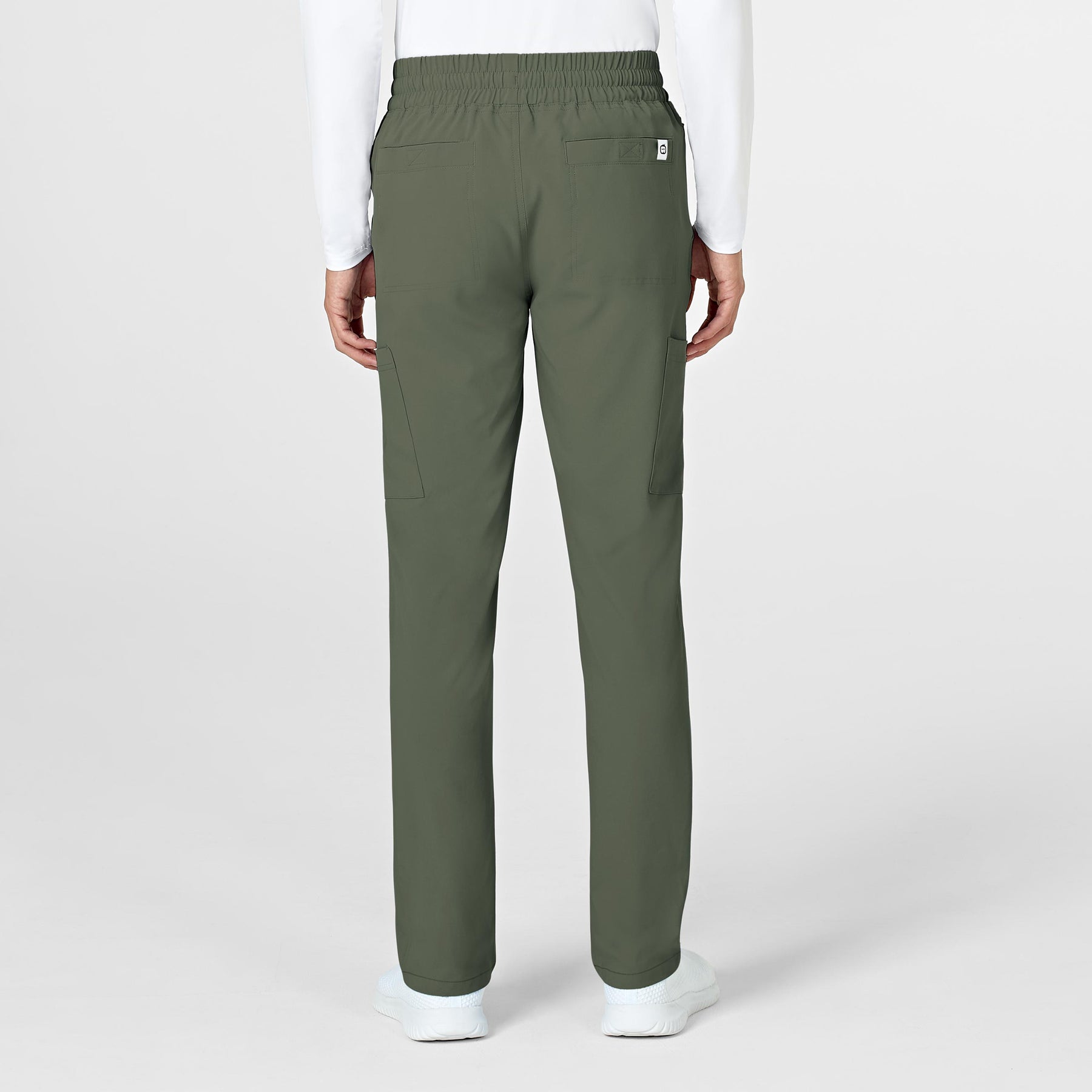 RENEW Men's Straight Slim Scrub Pant Olive back view