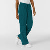 Boundless Women's Classic Wide Leg Cargo Scrub Pant Caribbean side view