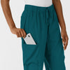 Boundless Women's Classic Wide Leg Cargo Scrub Pant Caribbean hemline detail