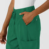 Boundless Women's Classic Wide Leg Cargo Scrub Pant Hunter side detail 2