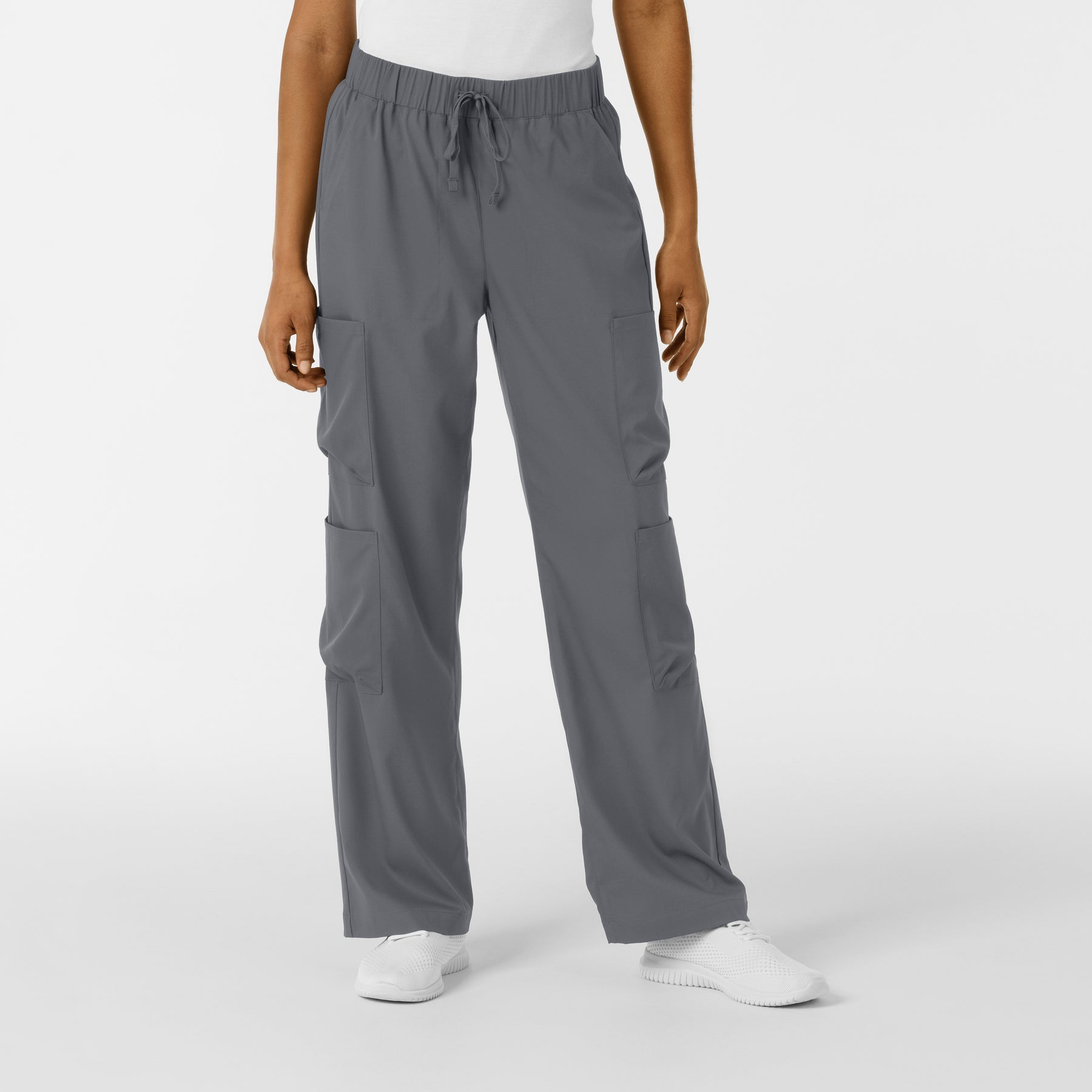 Boundless Women's Classic Wide Leg Cargo Scrub Pant Pewter