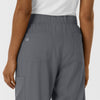 Boundless Women's Classic Wide Leg Cargo Scrub Pant Pewter back pockets