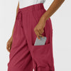 Boundless Women's Classic Wide Leg Cargo Scrub Pant Ruby back detail