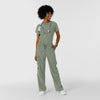 Boundless Women's Classic Wide Leg Cargo Scrub Pant Sage full scrub set