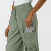 Boundless Women's Classic Wide Leg Cargo Scrub Pant Sage back detail