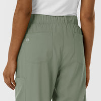 Boundless Women's Classic Wide Leg Double Cargo Scrub Pant - Sage
