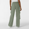 Boundless Women's Classic Wide Leg Cargo Scrub Pant Sage back view