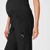 W123 Maternity Jogger Scrub Pant Black front detail