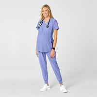 W123 Maternity Jogger Scrub Pant Ceil Blue scrub set