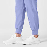 W123 Maternity Jogger Scrub Pant Ceil Blue back detail