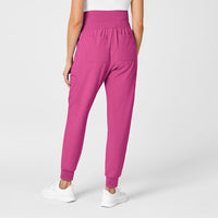 W123 Maternity Jogger Scrub Pant Hot Pink back view