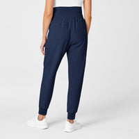 W123 Maternity Jogger Scrub Pant Navy back view