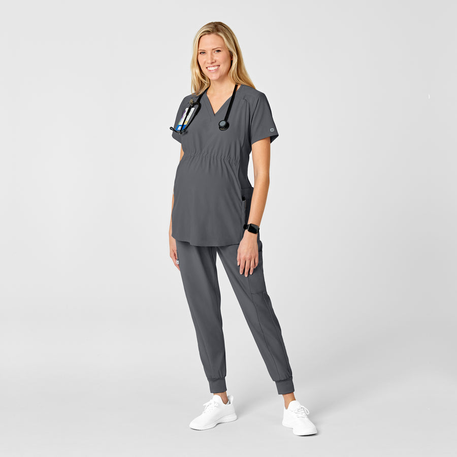 W123 Maternity Jogger Scrub Pant Pewter scrub set