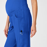 W123 Maternity Jogger Scrub Pant Royal front detail