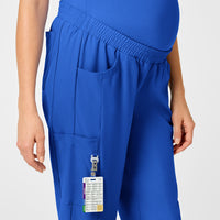 W123 Maternity Jogger Scrub Pant Royal side detail 2