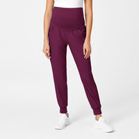 Wink W123 Maternity Jogger Scrub Pant Wine