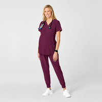 W123 Maternity Jogger Scrub Pant Wine scrub set