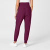 W123 Maternity Jogger Scrub Pant Wine back view