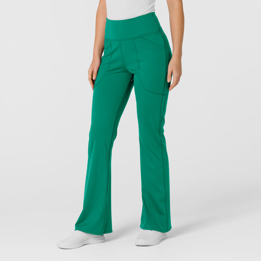 RENEW Knit Women's Flare Yoga Scrub Pant Bahama Breeze side view