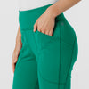 RENEW Knit Women's Flare Yoga Scrub Pant Bahama Breeze side detail 2