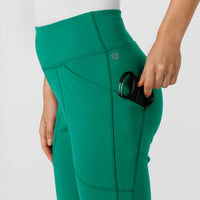 RENEW Knit Women's Flare Yoga Scrub Pant Bahama Breeze hemline detail