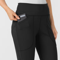 RENEW Knit Women's Yoga Scrub Pant Black side detail 1