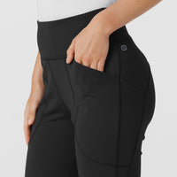 RENEW Knit Women's Yoga Scrub Pant Black side detail 2