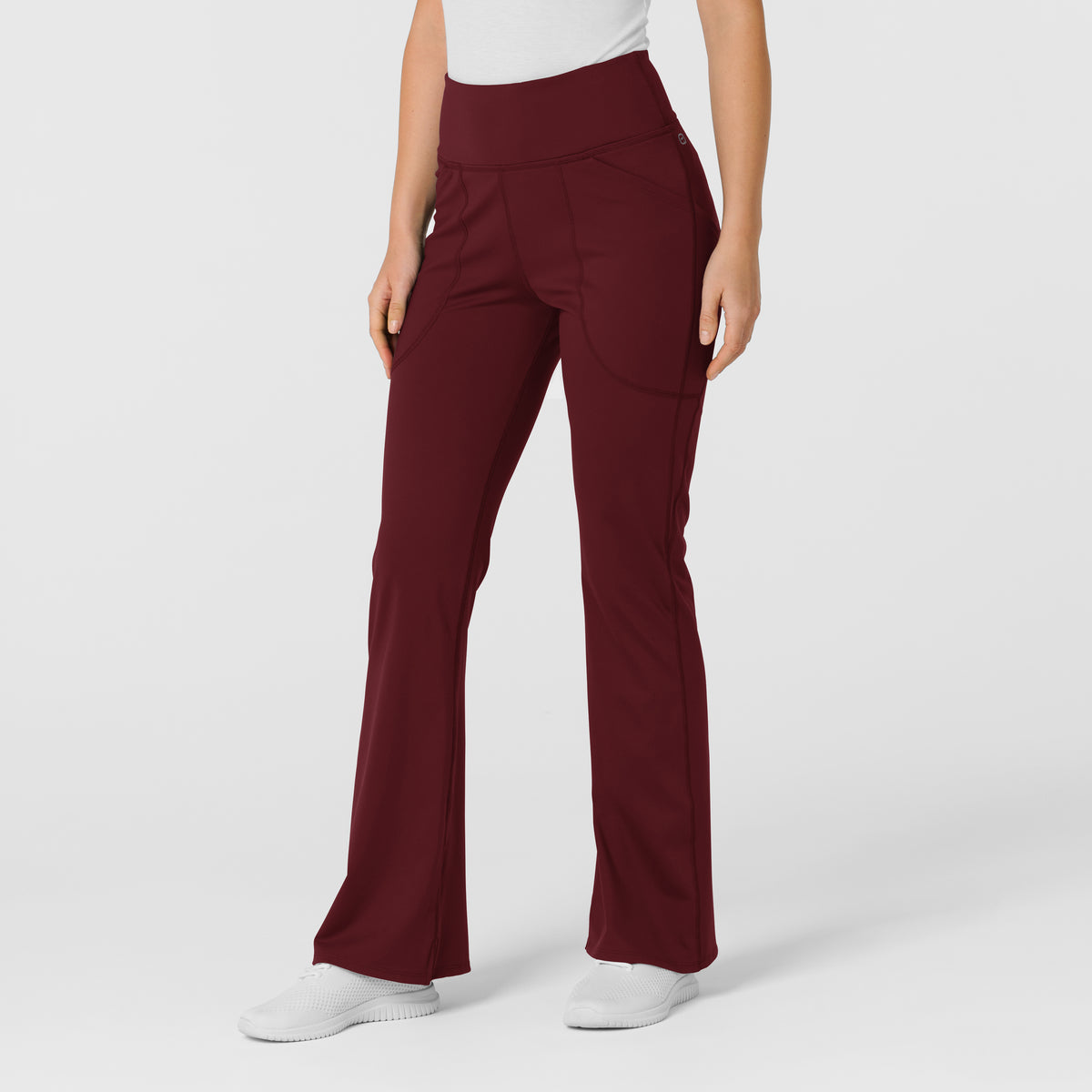 RENEW Knit Women's Flare Yoga Scrub Pant, Burgundy