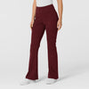 RENEW Knit Women's Flare Yoga Scrub Pant Burgundy side view