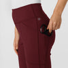 RENEW Knit Women's Flare Yoga Scrub Pant Burgundy hemline detail
